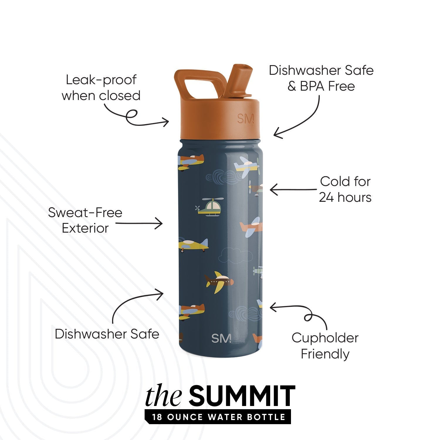 Summit Kids Water Bottle with Straw Lid - 18oz - SMC